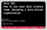How to use your data science team: Becoming a data-driven organization