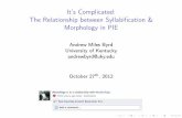 It's Complicated: The Relationship between Syllabification ...