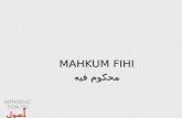 Introduction to Usul Fiqh :mahkum fih + mahkum alayh