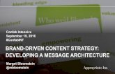 Brand-driven Content Strategy: Developing a Message Architecture workshop at Confab Intensive 2016