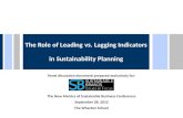 The Role of Leading vs. Lagging Indicators in Sustainability Planning