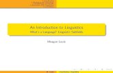 Introduction to Linguistic Subfields