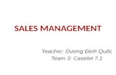 Case 7.1   Sales management