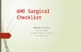 Who Surgical Checklist: Principles and Procedures