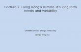 Lecture 7   hk climate, its long term trend and variability