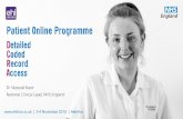 Patient Online Programme: Detailed Coded Record Access