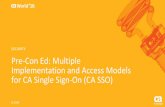 Pre-Con Ed: Multiple Implementation and Access Models for CA SSO