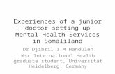 Experience of a junior doctor setting up mental health services in Somaliland