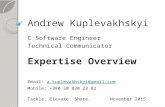 Andrew Kuplevakhskyi Expertise Overview