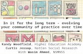 In it for long term - evolving your community of practice over time: lessons from #NSMNSS