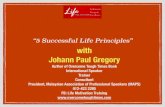 Successful life principles by Author & Speaker Johann Paul Gregory