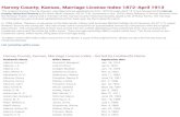 Harvey County, Kansas, Marriage License Index 1872-April 1913