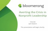 Averting the Crisis in Nonprofit Leadership
