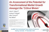 Assessment of Potential for Transformational Market Growth amongst the Critical Metals - Sykes et al - Nov 2015 - Centre for Exploration Targeting / Curtin University / University