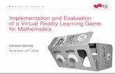 Implementation and Evaluation of a Virtual Reality Learning Game for Mathematics