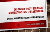 One to-one i pad™ usage and applications in k-12 classrooms