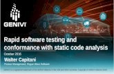 Rapid software testing and conformance with static code analysis