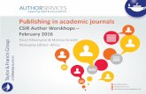 Publishing in academic journals - for authors