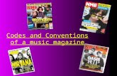 Codes and conventions of a music magazine