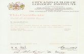 City and Guilds of London Institute Certificates