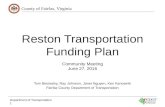 Reston Transportation Funding Plan: Community Meeting June 27, 2016