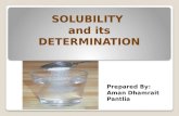 Solubility and its determination