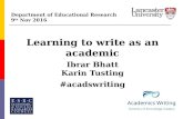 Learning to write as an academic