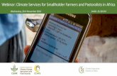 Webinar: Climate Services for Smallholder Farmers and Pastoralists in Africa