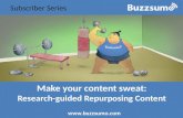 Make your content sweat: Using Research to Repurpose Content