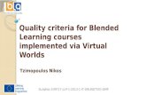 Quality criteria for Blended Learning courses implemented via Virtual Worlds
