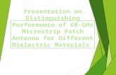 Distinguishing Performance of 60-GHz Micro strip Patch Antenna for Different Dielectric Materials