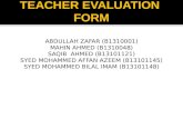 Teacher evaluation form