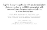 Aspirin therapy in patients with acute respiratory distres