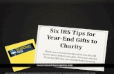 IRS Tax Tips for Year End Gifts to Charity