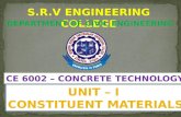 CE 6002 - CONCRETE TECHNOLOGY (UNIT I)