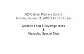 Creative Food & Beverage Ideas - AENC Event Planners Summit