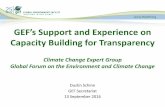 GEF's Support and Experience on Capacity Building for Transparency GEF''s, Dustin Schinn