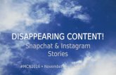Disappearing Content: Snapchat & Instagram Stories