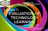 educational technology 2 Lesson 7 evaluation of technology learning