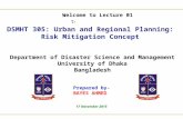 Lecture 1: Urban & Regional Planning (Risk Mitigation Concept)