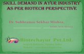 Skill demand in ayur industry as per biotech