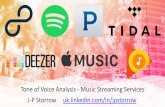 Tone of Voice Analysis  - Music Streaming Services - J-P Storrow