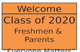 Freshman and Parents Night for Class of 2020