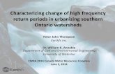 Characterizing Change of High Frequency Return Periods in Urbanizing Southern Ontario Watersheds