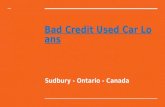 Bad Credit Used Car Loans in Sudbury
