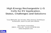 High Energy Rechargeable Li-S Cells for EV Application. Status ...