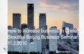 Program - Beautiful Beijing Business Seminar: "How to increase business in China?" 11.2.2016