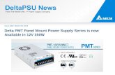Delta PMT Panel Mount Power Supply Series is now Available in 12V 350W