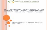 Net metering requirements in punjab for grid interactive rooftop SPV Power Plant