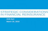 Strategic Considerations in Financial Reinsurance